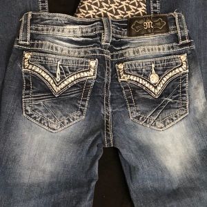 Distressed Miss Me Bootcut Jeans, size 24